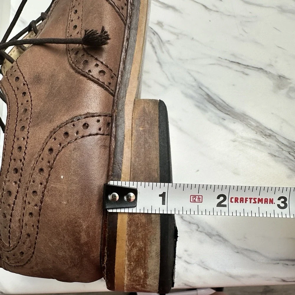 Giorgio‎ Brutini Mens Size 10M Brown Leather Wingtip Oxford Dress Shoes